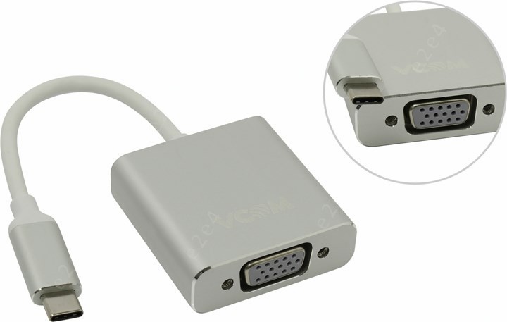 

Кабель USB 3.1 Type-C(M)-VGA(F), VCOM, 15см, черный (CU421M)