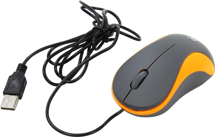 Мышь проводная Defender Accura MS-970, 1000dpi, оптическая светодиодная, USB, серый/оранжевый (52971)
