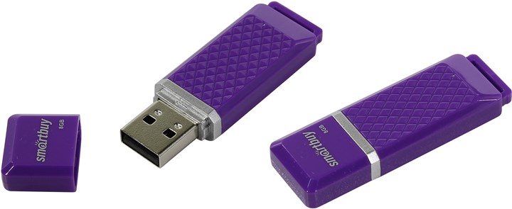 

Флешка 8Gb USB 2.0 SmartBuy Quartz, фиолетовый (SB8GBQZ-V), Quartz