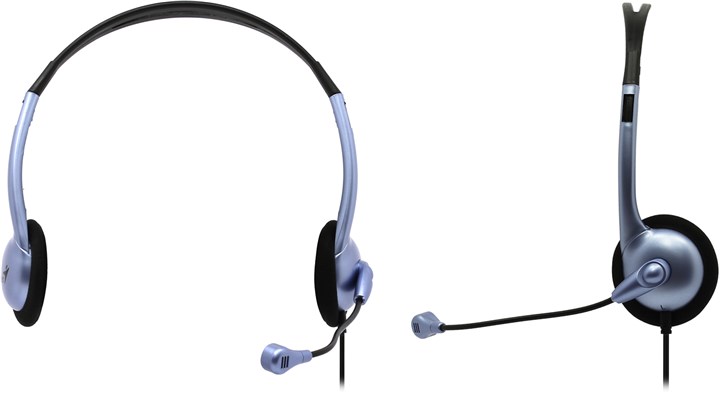 

Проводная гарнитура Genius HS-02B, 2xJack 3.5mm, черный/голубой (31710037100), HS-02B