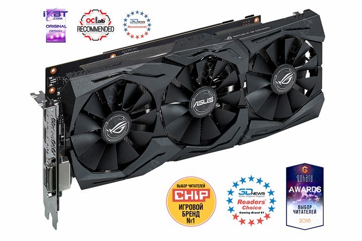 Видеокарта ASUS NVIDIA GeForce GTX 1060 6Gb DDR5 (STRIX-GTX1060-O6G-GAMING)