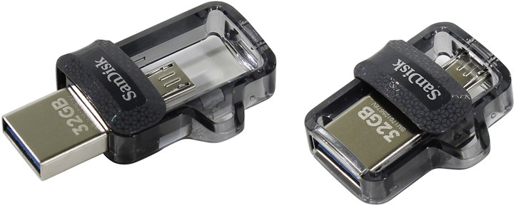

Флешка 32Gb USB 3.0/microUSB Sandisk Ultra Dual Drive m3.0, черный (SDDD3-032G-G46), Ultra Dual Drive m3.0