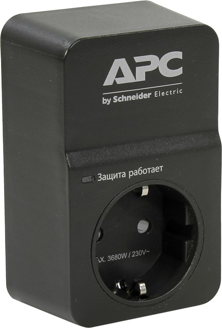 Сетевой фильтр APC SurgeArrest, 1-розетка, черный (PM1WB-RS)