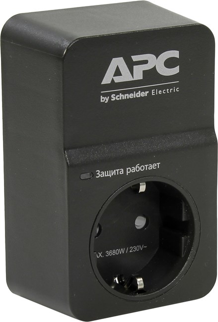 

Сетевой фильтр APC SurgeArrest, 1-розетка, черный (PM1WB-RS), PM1WB-RS