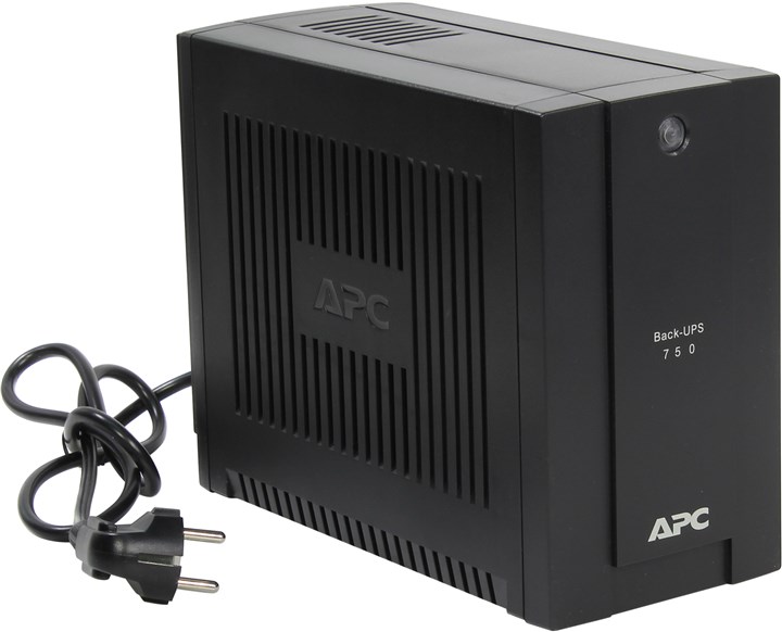 

ИБП APC Back-UPS, 750VA, 415W, EURO, розеток - 4, USB, черный (BC750-RS), Back-UPS