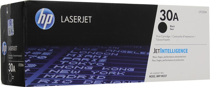 

Картридж лазерный HP 30A/CF230A, черный, 1600 страниц, оригинальный для HP LaserJet Pro MFP M227, LaserJet Pro M203, 30A