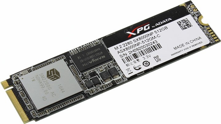 SSD накопитель ADATA 512Gb M.2 (ASX8000NP-512GM-C)