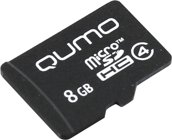 Карта памяти 8Gb microSDHC Qumo Class 4 + адаптер