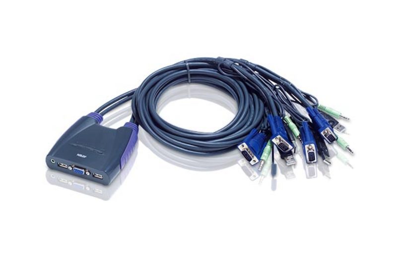 KVM-переключатель ATEN CS64USб 4-Port USB VGA/Audio Cable KVM Switch (0.9m, 1.2m) (CS64US-AT)