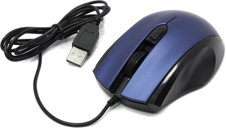 Мышь проводная Jet.A OM-U50, 1600dpi, оптическая светодиодная, USB, синий