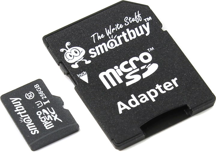 Карта памяти 256Gb microSDXC Smartbuy Class 10 UHS-I + адаптер (SB256GBSDCL10-01)