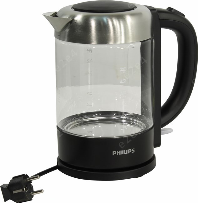 

Чайник PHILIPS Avance Collection HD9340 1.5л. 2200Вт, закрытая спираль, металл/стекло, серебристый/черный (HD9340/90), HD9340