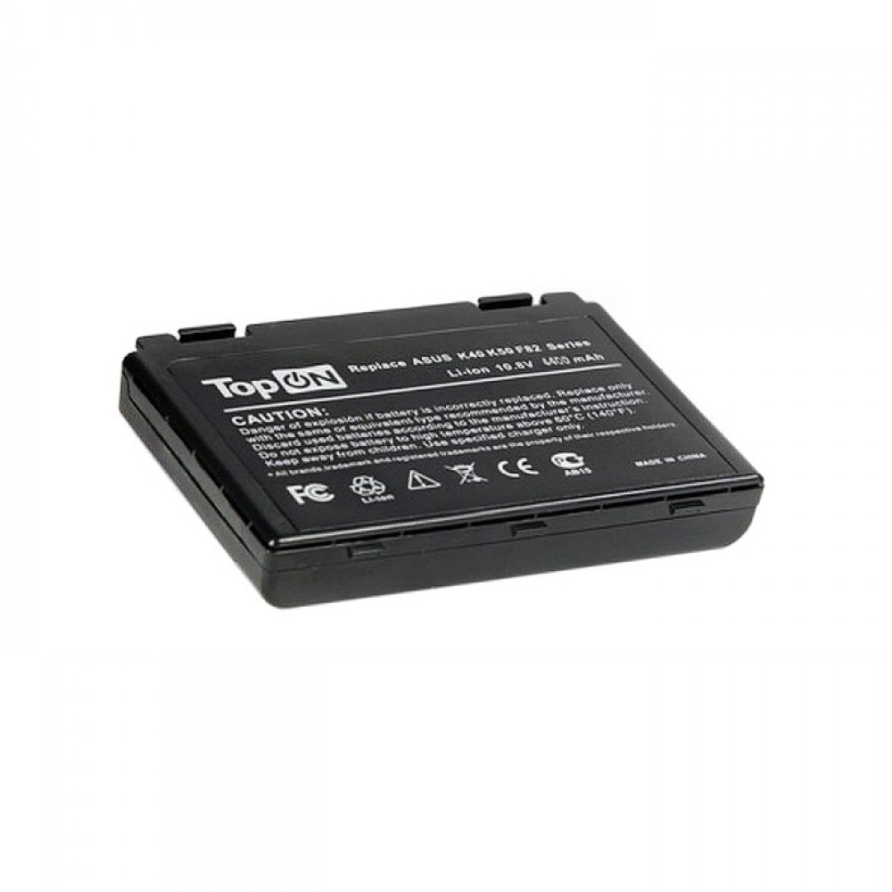 

Аккумуляторная батарея TopON для ASUS K40/K50/K51/K60/K61/K70/P50/P81/F52/F82/X65/X70/X5/X8 11.1V 4400mAh (TOP-K50), Черный, TOP-K50