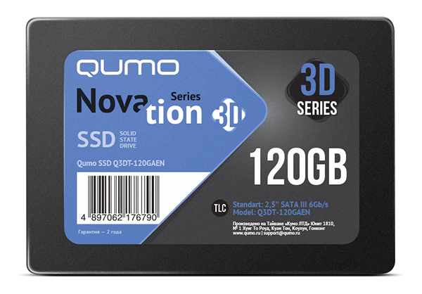 

Твердотельный накопитель (SSD) Qumo 120Gb Novation, 2.5", SATA3 (Q3DT-120GAEN)