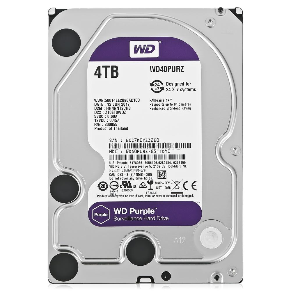 

Жесткий диск (HDD) Western Digital 4Tb Purple, 3.5", 5400rpm, 64Mb, SATA3 (WD40PURZ)