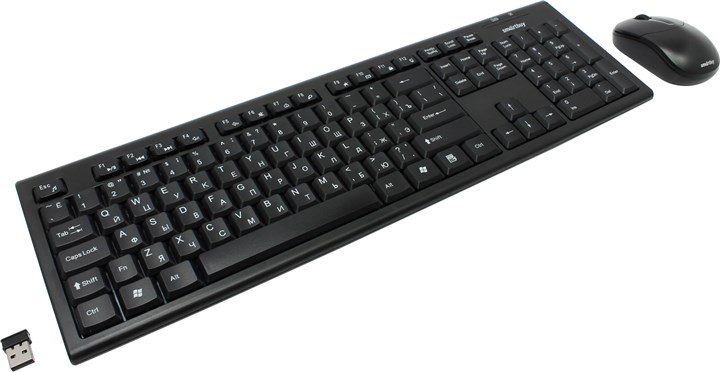 

Клавиатура + мышь SmartBuy 23335AG, беспроводной, USB, черный (SBC-23335AG-K), SBC-23335AG-K Black USB