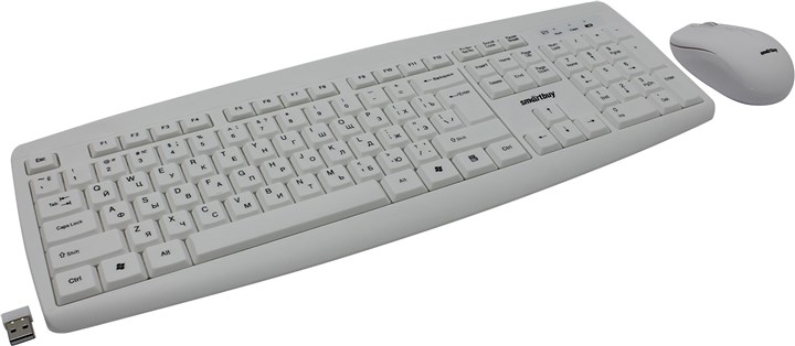 Клавиатура + мышь SmartBuy ONE 212332AG, беспроводной, USB, белый (SBC-212332AG-W)