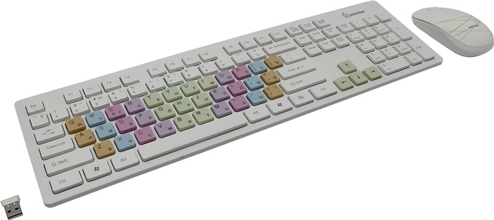 Клавиатура + мышь SmartBuy 218346AG, беспроводной, USB, белый (SBC-218346AG-W) - фото 1