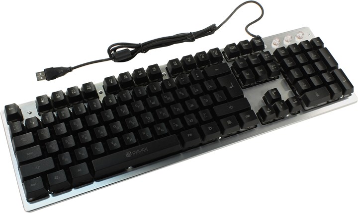 

Клавиатура проводная Oklick 770G, серый/черный, 770G