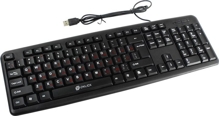 

Клавиатура проводная Oklick 90M, мембранная, USB, черный, 90M