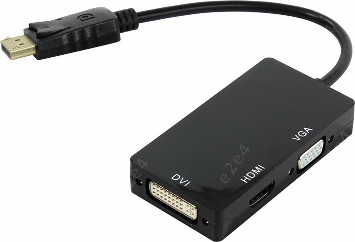 

Кабель-переходник (адаптер) DisplayPort(20M)-DVI(29F)/HDMI(19F)/VGA(15F), 20 см, черный ORIENT