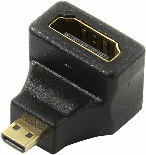 

Переходник microHDMI(M) - HDMI(F) угловой Smartbuy (A118), Черный