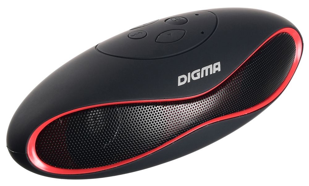 

Акустика портативная Digma S-10, 3Вт, USB, microSD, Bluetooth, черный/красный (SP103B), S-10