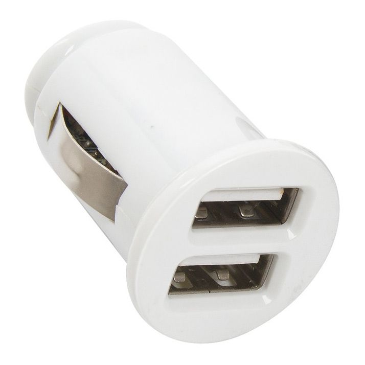 

Автомобильное зарядное устройство Digma DCN-12U2W, 2xUSB, 1А, белый, DCN-12U2W