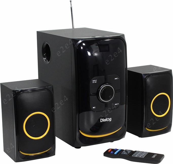 

Акустика 2.1 Dialog Progressive AP-208, 2*15W+30W, USB, черный, AP-208