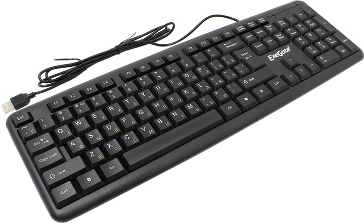 

Клавиатура проводная Exegate LY-331, мембранная, USB, черный (EX263905RUS), LY-331