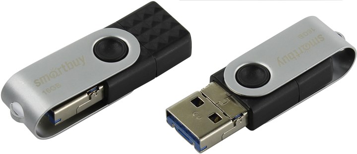 

Флешка 16Gb USB 3.0/USB Type-C/microUSB SmartBuy Trio, черный (SB16GBTRIO), Trio