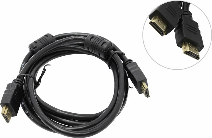 

Кабель HDMI(19M)-HDMI(19M) v2.0 4K, экранированный, ферритовый фильтр, 2 м, черный Telecom TCG200F (TCG200F-2M), TCG200F