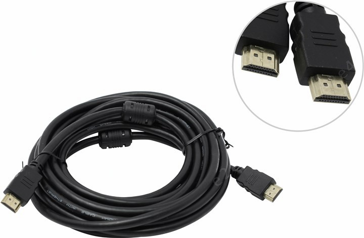 

Кабель HDMI(19M)-HDMI(19M) v2.0 4K, экранированный, ферритовый фильтр, 5 м Telecom TCG200F (TCG200F-5M), TCG200F
