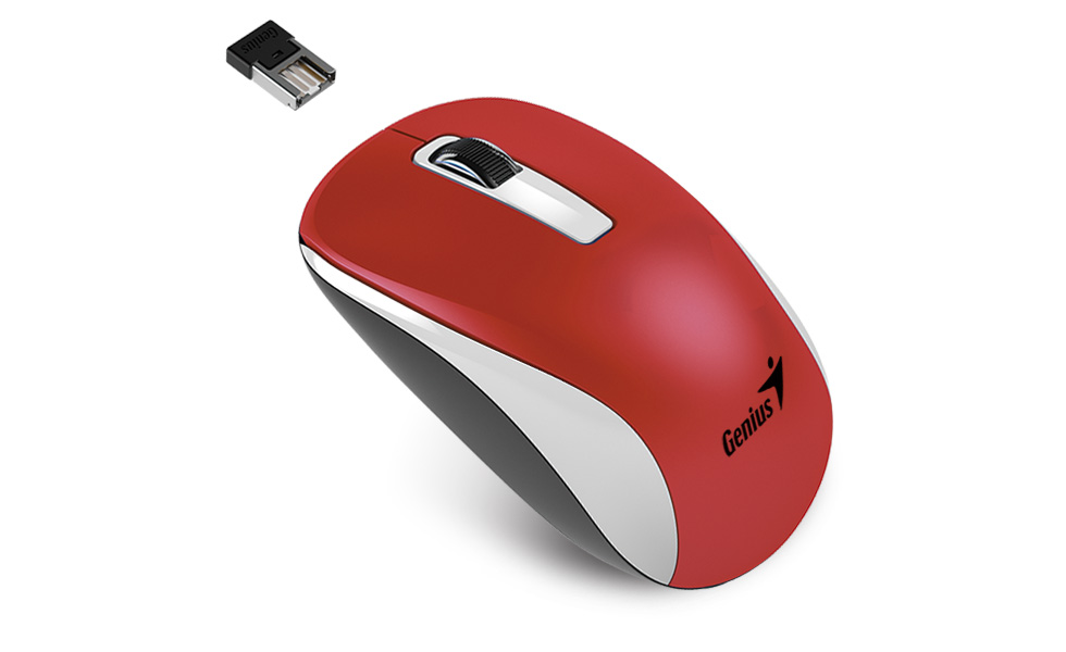Мышь беспроводная Genius NX-7010 Red USB, 1600dpi, оптическая светодиодная, USB, красный