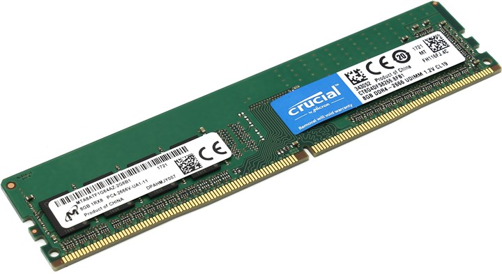 

Память DDR4 DIMM 8Gb, 2666MHz, CL19, 1.2V Crucial (CT8G4DFS8266), CT8G4DFS8266
