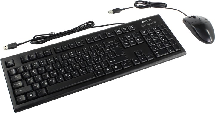 

Клавиатура + мышь A4Tech KR-8520D, USB, черный, KR-8520D