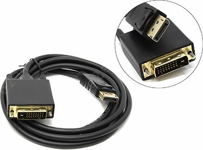 

Кабель-переходник (адаптер) DisplayPort(20M)-DVI(M), 1.8 м VCOM