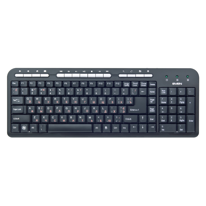 

Клавиатура проводная Sven Standart 309M, мембранная, USB, черный (SV-03100309UB), Standard 309M Black USB