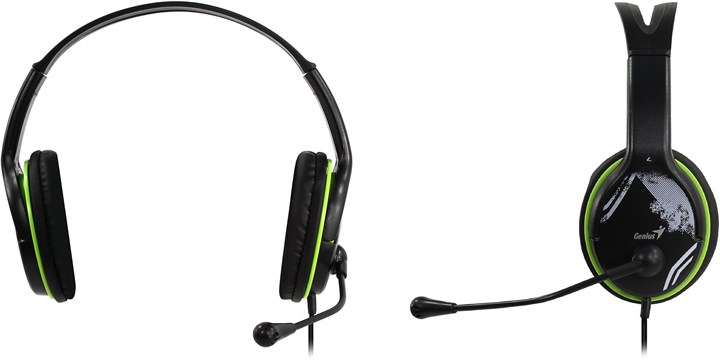 Проводная гарнитура Genius HS-400A, черный/зеленый