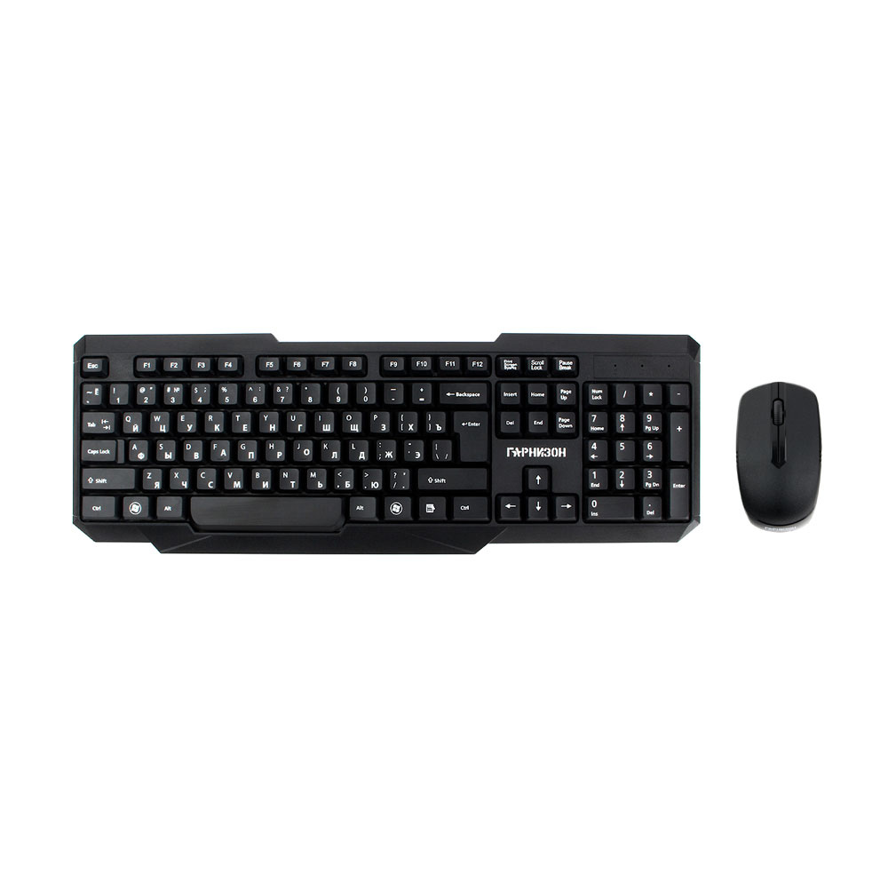 Клавиатура + мышь Гарнизон GKS-115, беспроводная, USB, черный