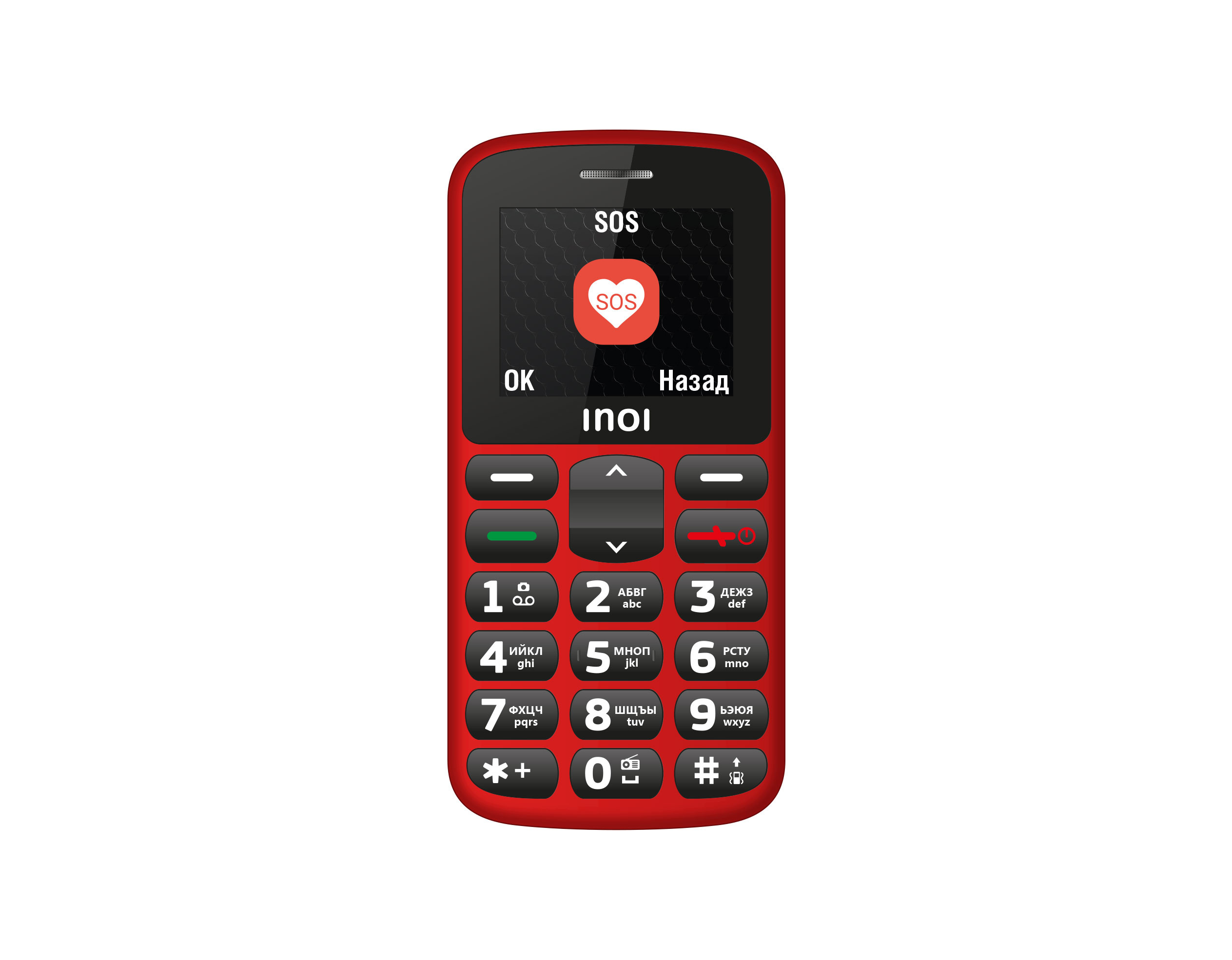 

Мобильный телефон INOI 107B, 2" 176x220 TFT, MediaTek MT6261M, 32Mb RAM, 64Mb, BT, 1xCam, 2-Sim, 800 мА·ч, красный (4660042752556), 107B