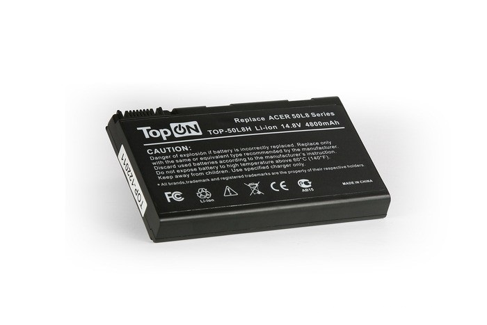 

Аккумуляторная батарея TopON для Acer Aspire 3690/5110/5680, TravelMate 2490/3900/4230/4260/4280/5210/5510 14.8V 4800mAh (TOP-50L8H), Черный, TOP-50L8H