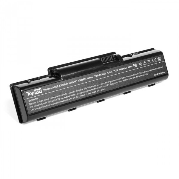 Аккумуляторная батарея TopON для Acer Aspire 4732/5334/5516/5517/5532/5732/5734, eMachines D525/D725/E527/E625/E627, 11.1V 4400mAh PN AS09A31/AS09A41/AS09A51/AS09A61/AS09A71 (TOP-AC5532)