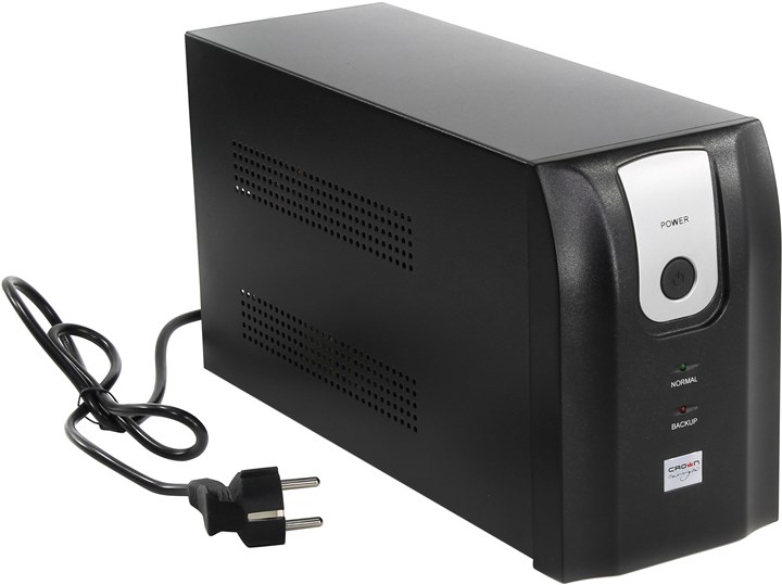 

ИБП CROWN CMU-1000X, 1000 В·А, 600 Вт, EURO, розеток - 2, черный, CMU-1000X