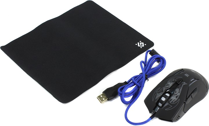 

Мышь проводная Defender GM-250L, 3200dpi, оптическая светодиодная, USB, черный (52250), GM-250L