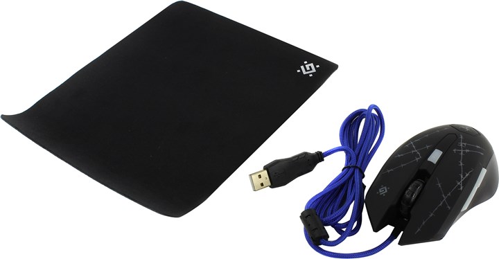 

Мышь проводная Defender GM-020L, 3200dpi, оптическая светодиодная, USB, черный (52020), GM-020L
