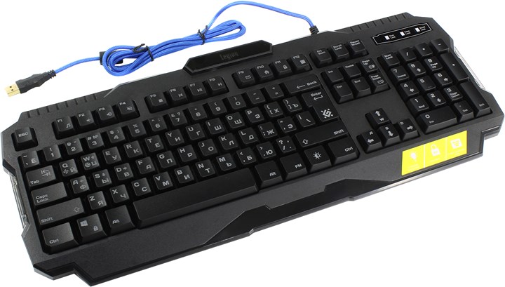 

Клавиатура проводная Defender GK-010DL, мембранная, подсветка, USB, черный (45010), GK-010DL