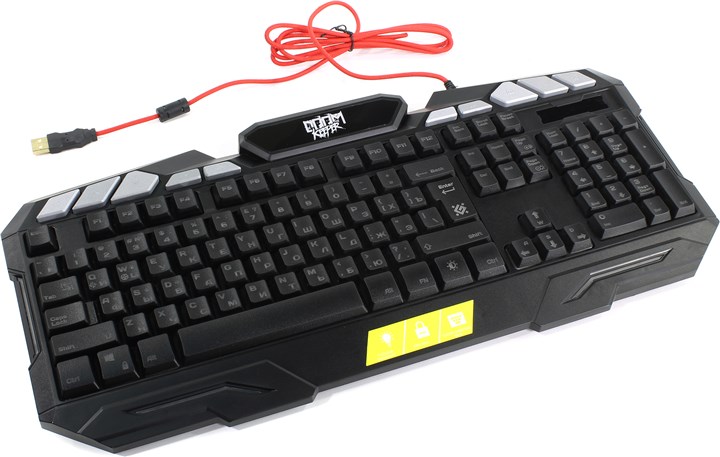 

Клавиатура проводная Defender GK-100DL, мембранная, подсветка, USB, черный, GK-100DL