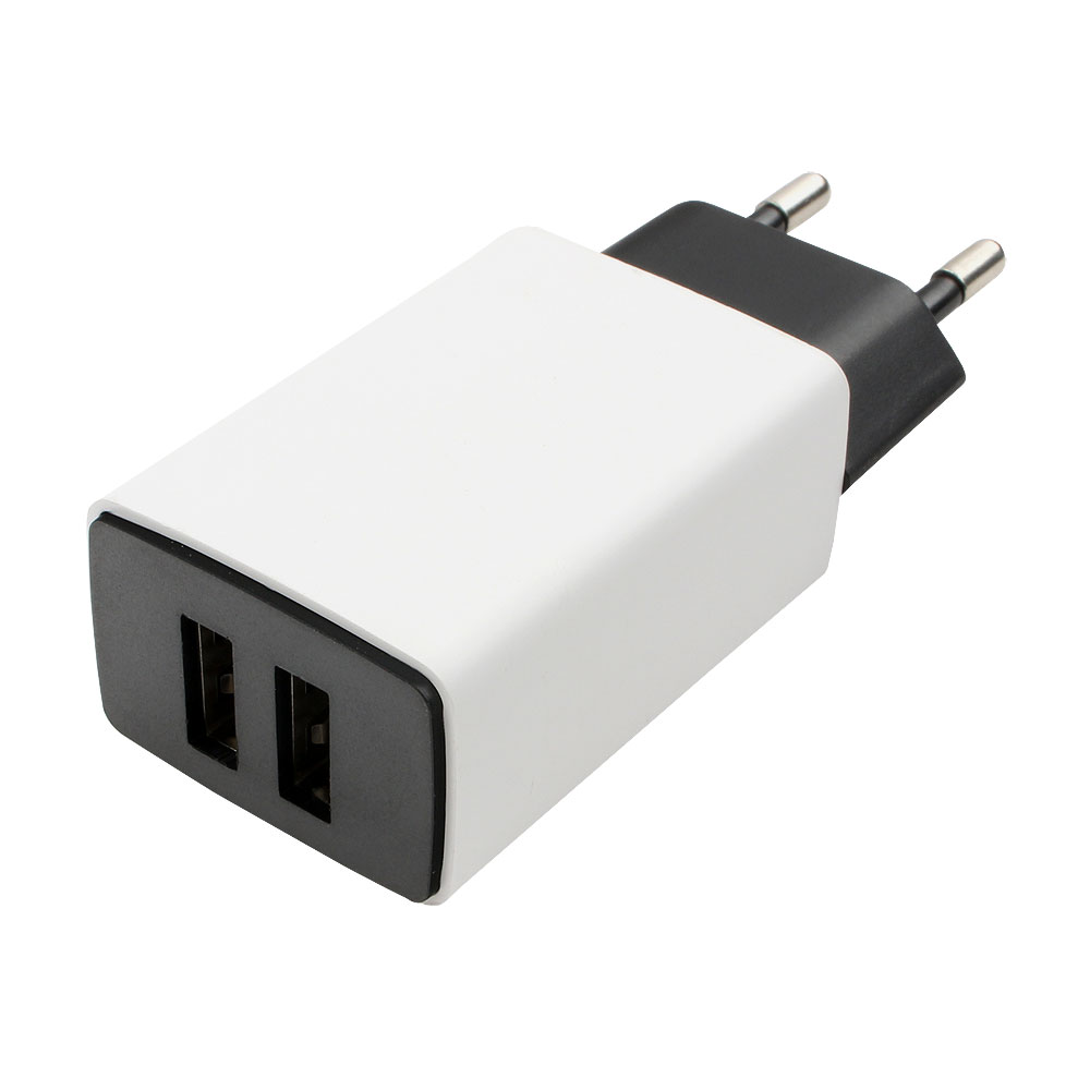 

Сетевое зарядное устройство Cablexpert MP3A-PC-15, 2USB, 2A, черный/белый, MP3A-PC-15