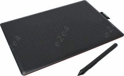 Графический планшет Wacom One by Wacom Medium, 216x135, черный/красный (CTL-672-N)